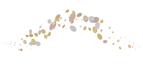 gold confetti background, isolated on transparent background
