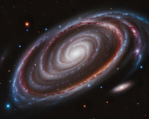 a spiral galaxy with stars in the background.