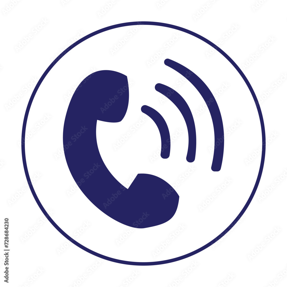 Poster phone icon in flat style isolated on white background. vector phone call sign. handset with waves. t