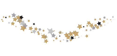 Celestial Splendor Unveiled: 3D Gold Stars Rain Illustration Enchants