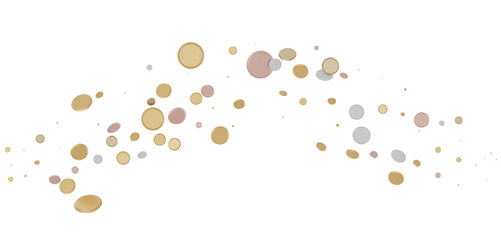 gold confetti background, isolated on transparent background