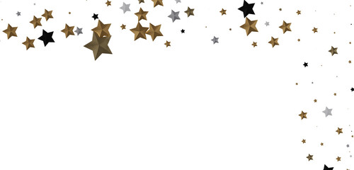 Celestial Splendor Unveiled: 3D Gold Stars Rain Illustration Enchants