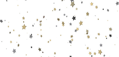 Celestial Splendor Unveiled: 3D Gold Stars Rain Illustration Enchants