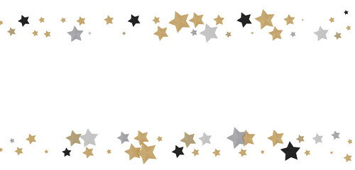 Celestial Splendor Unveiled: 3D Gold Stars Rain Illustration Enchants