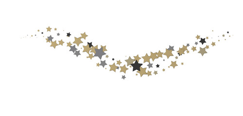 Celestial Splendor Unveiled: 3D Gold Stars Rain Illustration Enchants