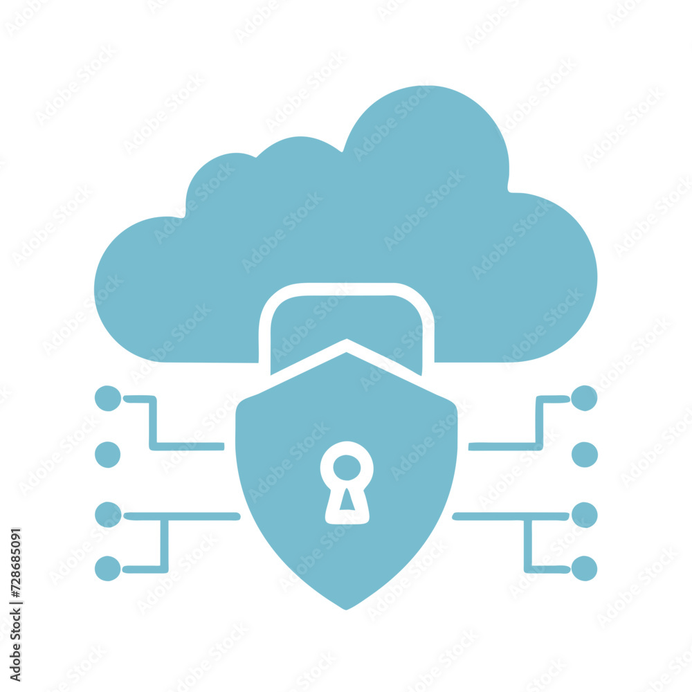 Poster cyber security icon set. data protection symbol. secured network icon collection. technology concept