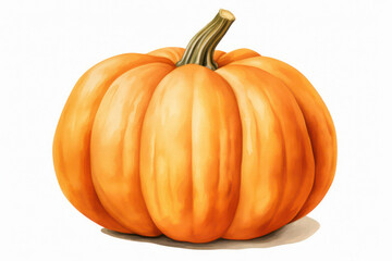 Harvest of Colors: Vibrant Autumn Pumpkin, an Organic Symbol of Healthy Vegetarian Food, Illuminating a White Background