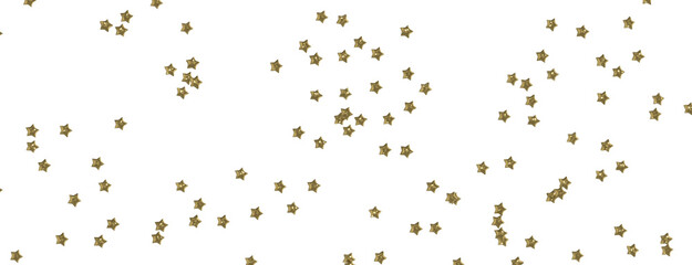 Holiday golden decoration, glitter frame isolated -