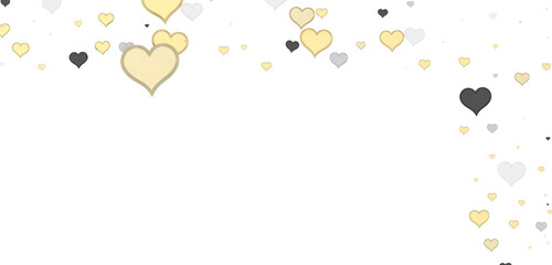 hearts on a transparent background. 3D rendering. for valentine's day and wedding. PNG Rain from hearts.