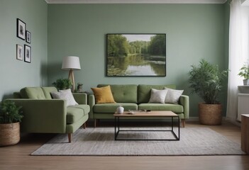 Modern Scandinavian Style Living Room with Stylish Furniture and Decorations