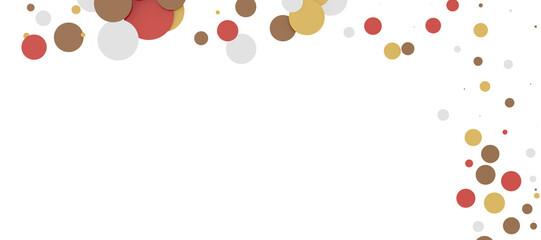  Colorful assorted confetti with serpentine on white