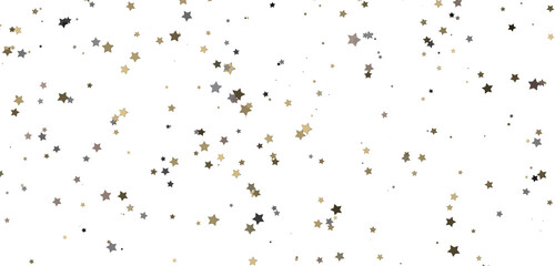 Celestial Splendor Unveiled: 3D Gold Stars Rain Illustration Enchants