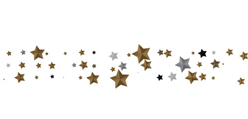 Celestial Splendor Unveiled: 3D Gold Stars Rain Illustration Enchants