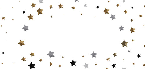 Celestial Splendor Unveiled: 3D Gold Stars Rain Illustration Enchants