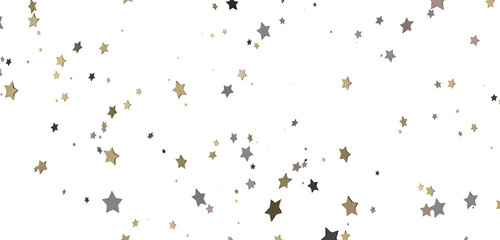Celestial Splendor Unveiled: 3D Gold Stars Rain Illustration Enchants
