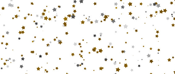 Celestial Splendor Unveiled: 3D Gold Stars Rain Illustration Enchants