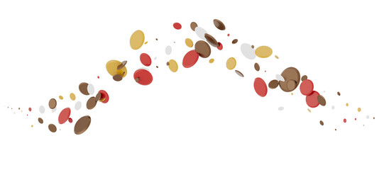 Confetti, paper triangle on the floor, fancy, colorful, celebration party