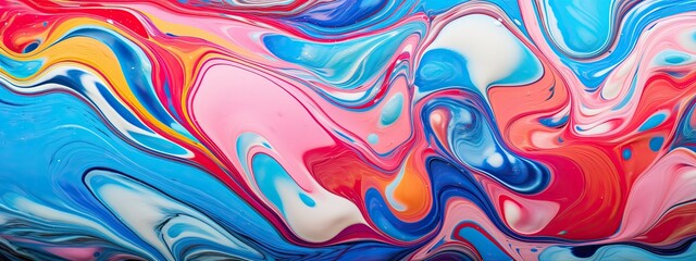 Obraz premium colorful liquid background. flows of colorful paint with wavy. Abstract background banner colorful