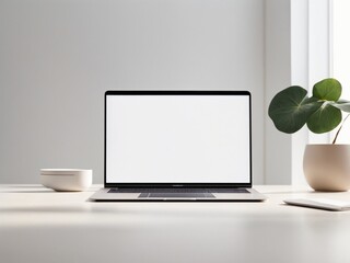 an elegant laptop with plain screen
