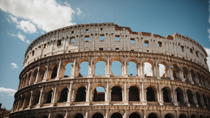 Fototapeta na wymiar Architectural Grandeur: Colosseum in Rome, Italy - Fascinating Façade Details