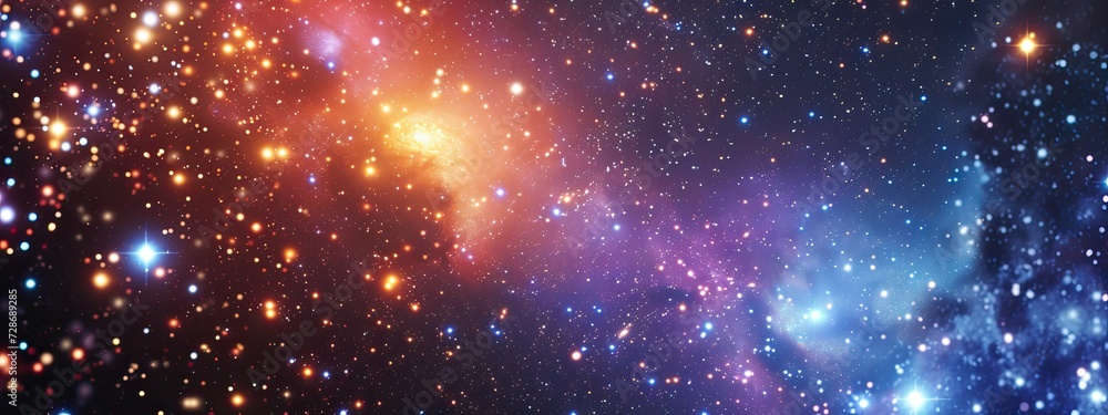 Poster galaxies and star constellations in deep space and cosmos, fragment of the universe on abstract back