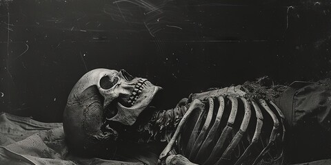 Skeleton rotting corpse for death concept
