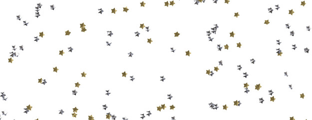 Gilded Wonders Unleashed: 3D Gold Stars Rain Illustration Mesmerizes Viewers