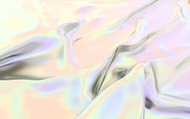 Fototapeta premium Abstract Holographic Waves - Vibrant Pastel Background