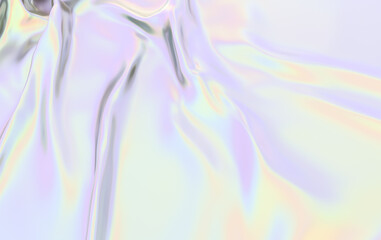 Abstract Holographic Waves - Vibrant Pastel Background