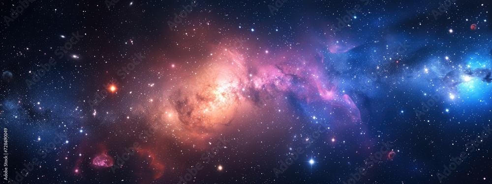 Poster galaxies and star constellations in deep space and cosmos, fragment of the universe on abstract back