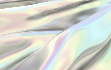 Abstract Holographic Waves - Vibrant Pastel Background