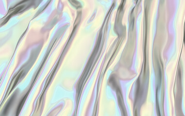 Abstract Holographic Waves - Vibrant Pastel Background