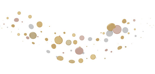 gold  Rainfall: Astonishing 3D Illustration of gold  Confetti Shower