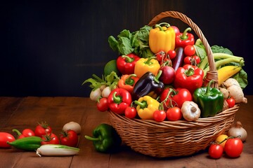full basket of vegetables