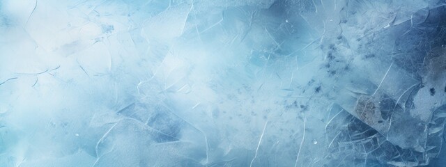 Ice texture, cracked and scratched frosted surface, abstract winter season background. Blue background 