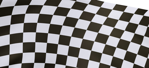 Waving racing finish flag in