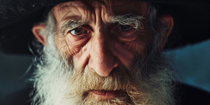 Older  Jewish man rabbi with traditional cultural beliefs