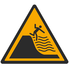 WARNING PICTOGRAM, WARNING; SUDDEN DROP TO DEEP WATER ISO 7010 - W066, SVG
