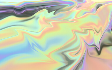 Obraz premium Liquid Marble Texture - Fluid Pastel Rainbow Swirls Background