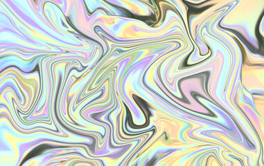 Liquid Marble Texture - Fluid Pastel Rainbow Swirls Background