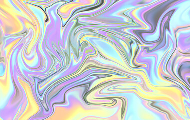 Liquid Marble Texture - Fluid Pastel Rainbow Swirls Background
