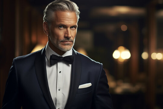 Creative graphics generative ai collage illustration of rich guy person in elegant outfit celebrate vip party