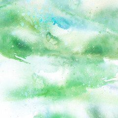 Watercolor abstract spot, blot. Colorful vintage background.  green spot. Watercolor green  painted background. Abstract Illustration wallpaper. Brush stroked. Abstract green paint splash. snow