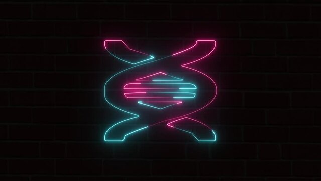 Double helix structure DNA molecule in neon colors biology science concept background. Synthetic biology, conceptual illustration