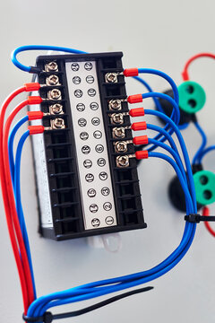 wires connected to the contact strip and relay