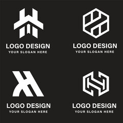 The vector H alphabet logo design collection for business