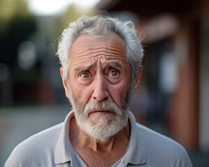 Portrait of an elderly man with an intense gaze possibly for emotive storytelling or healthcare industry