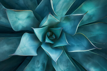 Succulent species agave attenuata leaves details, top view. Dragon plant. close up.