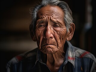 Fototapeta premium Portrait of an Elderly Man with Expressive Features