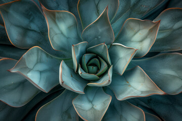 Succulent species agave attenuata leaves details, top view. Dragon plant. close up.